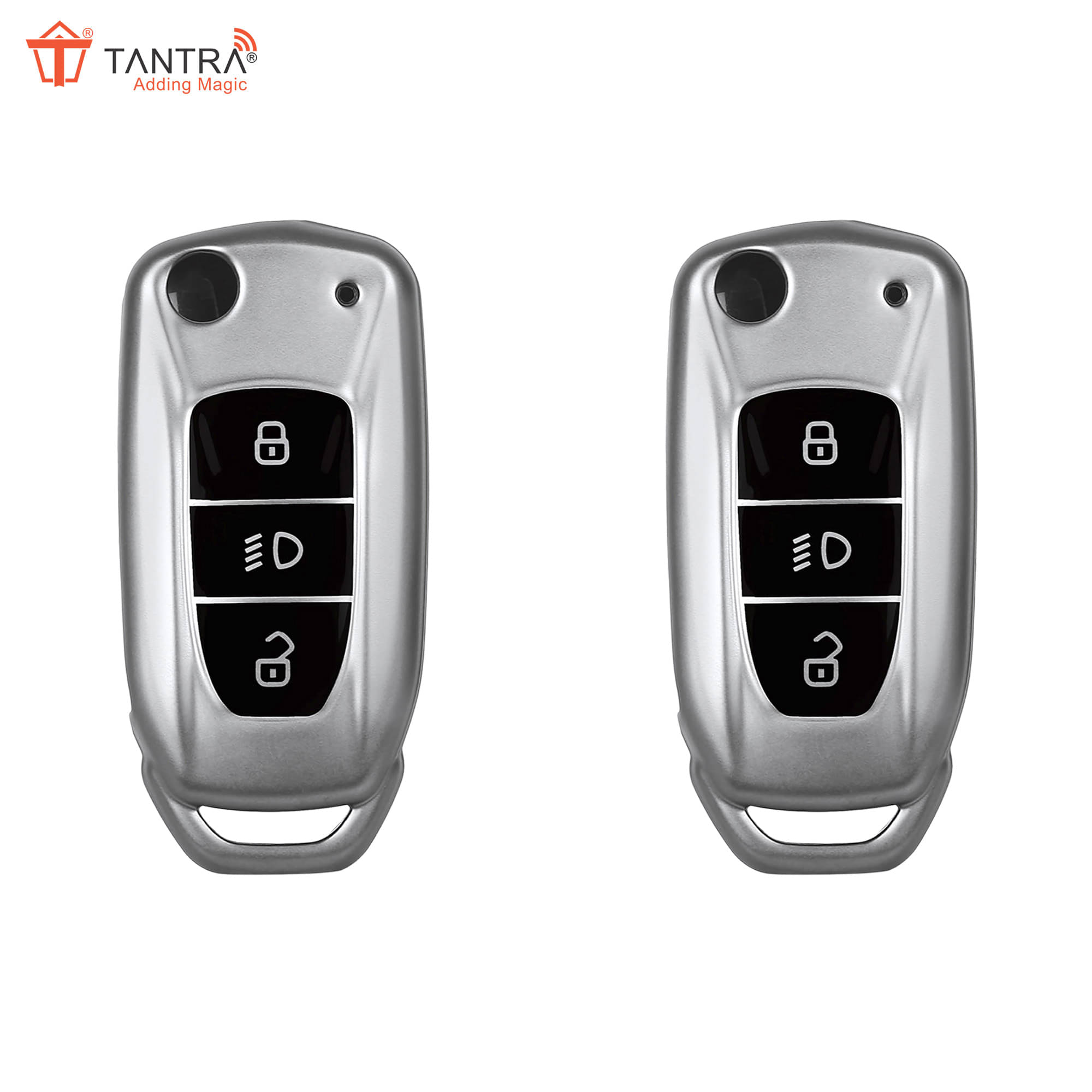 TANTRA TPU Key Cover and Metal Keychain Compatible for Tata Nexon | Altroz | Tiago | Punch | Harrier | Safari | Tigor 3 Button Flip Key Cover (Grey Pack of 2) TANTRA TPU Key Cover and Metal Keychain Compatible for Tata Nexon | Altroz | Tiago | Punch | Harrier | Safari | Tigor 3 Button Flip Key Cover (Grey Pack of 2)
