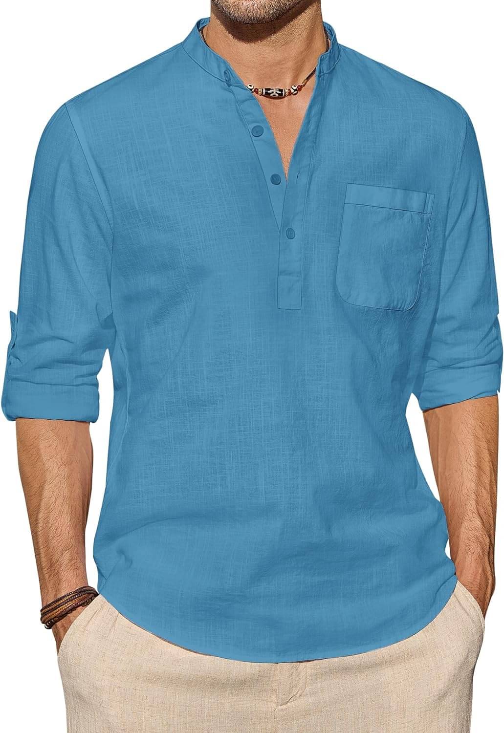     			UNI VIBE Brown Cotton Men's Shirt Style Kurta ( Pack of 1 )