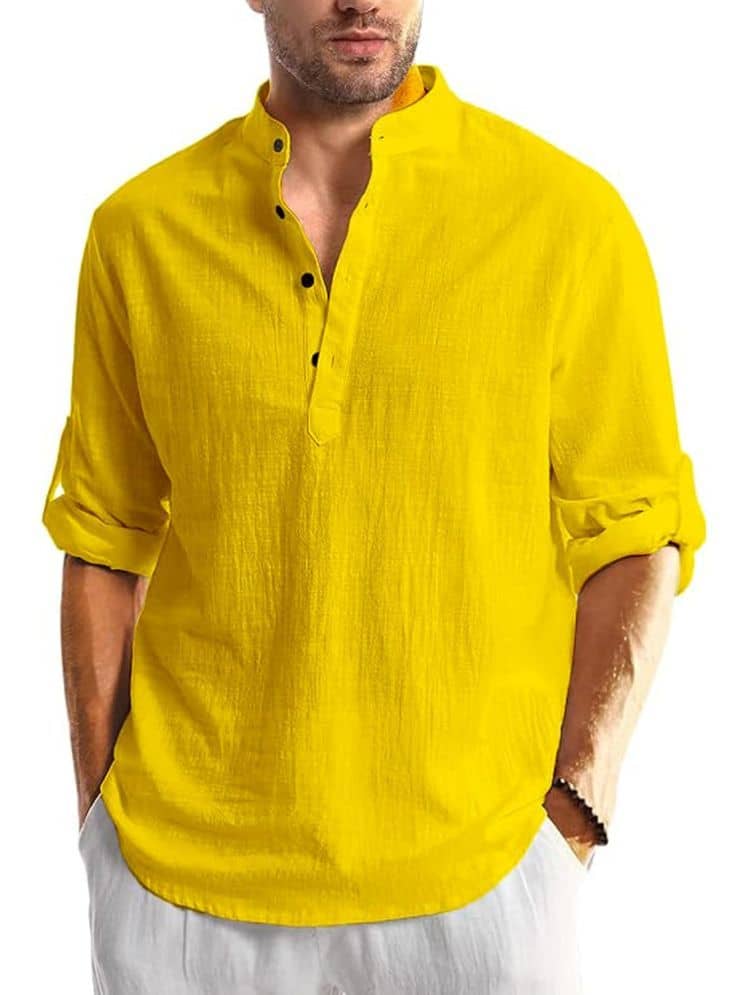 UNI VIBE Silver Cotton Men's Shirt Style Kurta ( Pack of 1 ) - Kurtas & Kurta Sets | Buy online on ZillyBuy