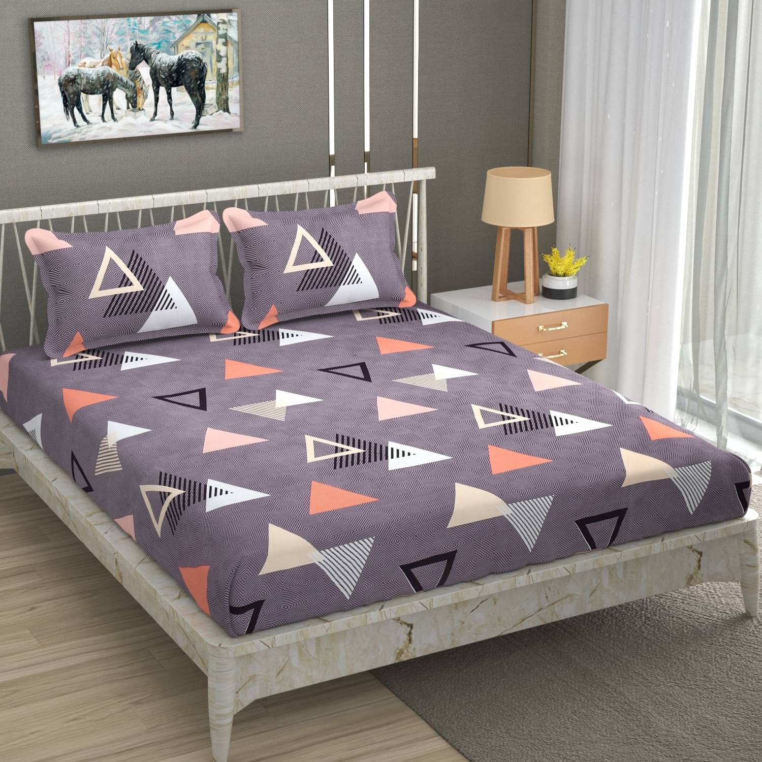     			UrbanArts Microfiber 1 Double Bedsheet with 2 Pillow Covers ( Wine )