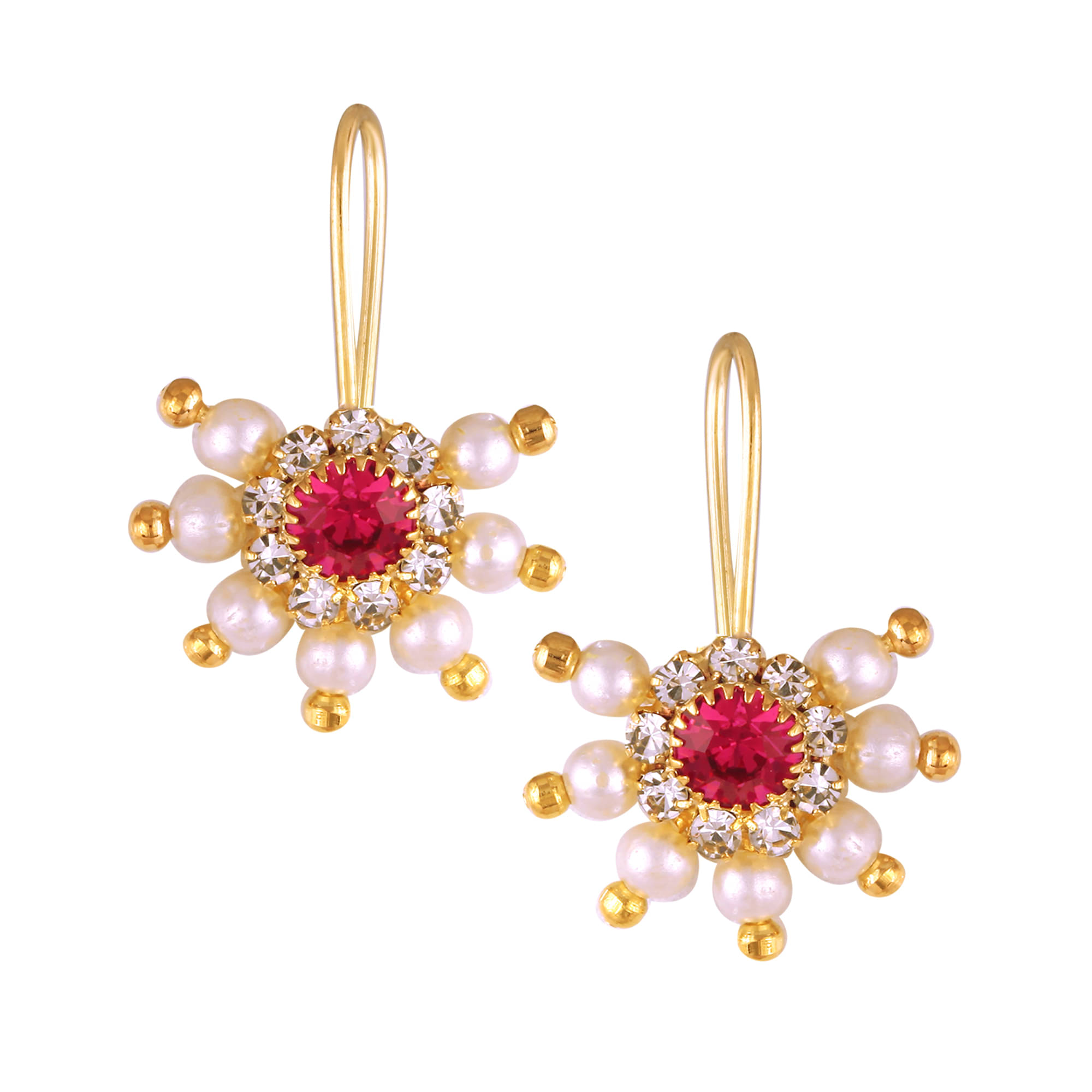     			VIVASTRI Red EarCuff Earrings ( Pack of 1 )