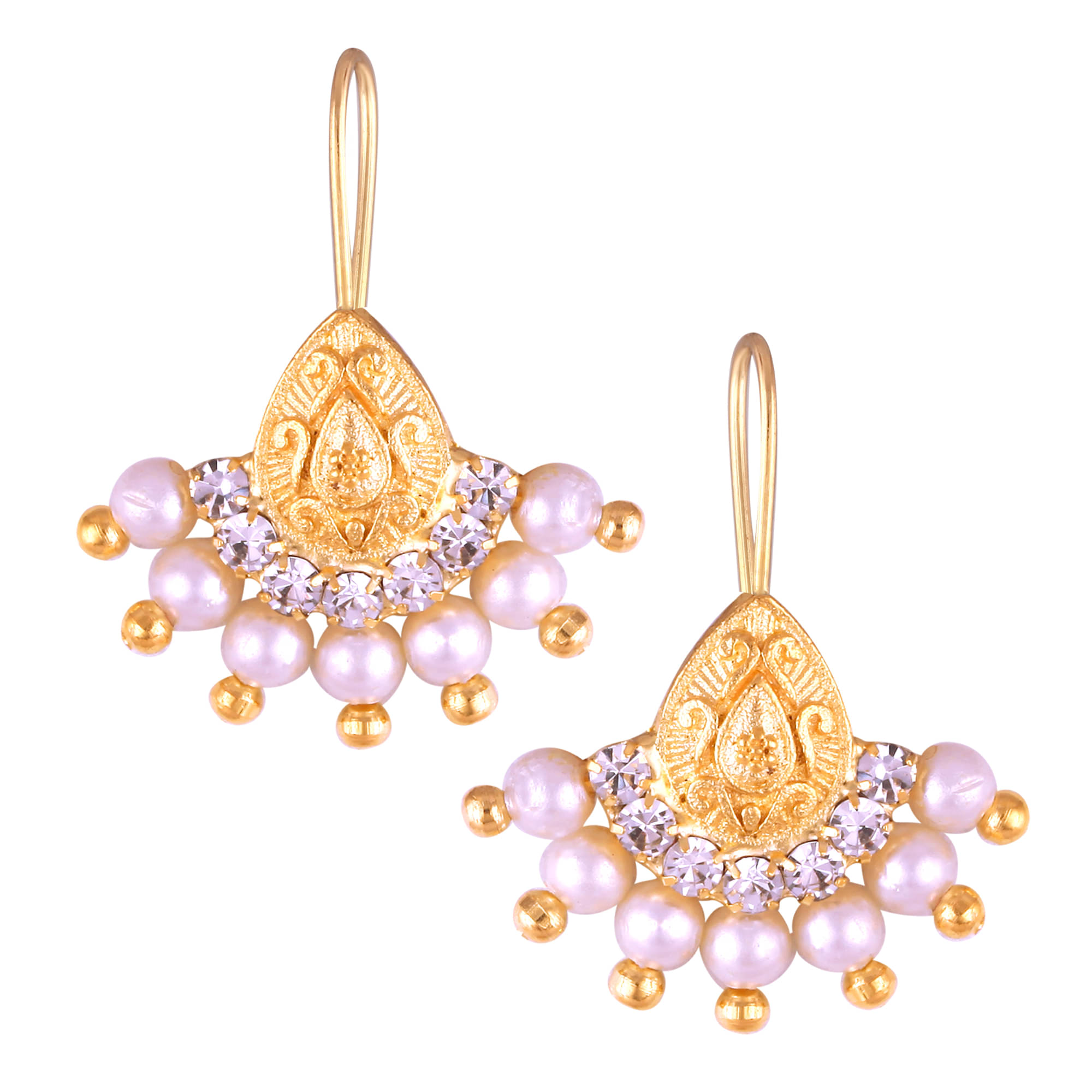     			VIVASTRI White EarCuff Earrings ( Pack of 1 )