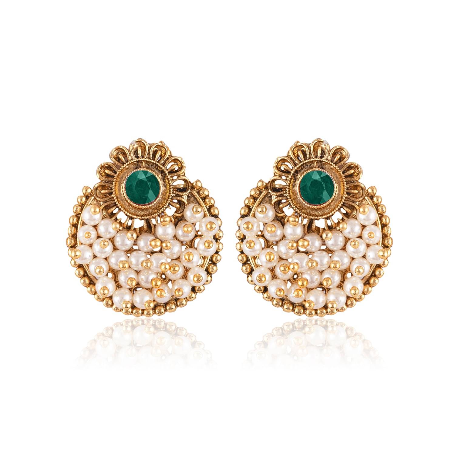     			Vighnaharta Green Chandbalis Earrings ( Pack of 1 )