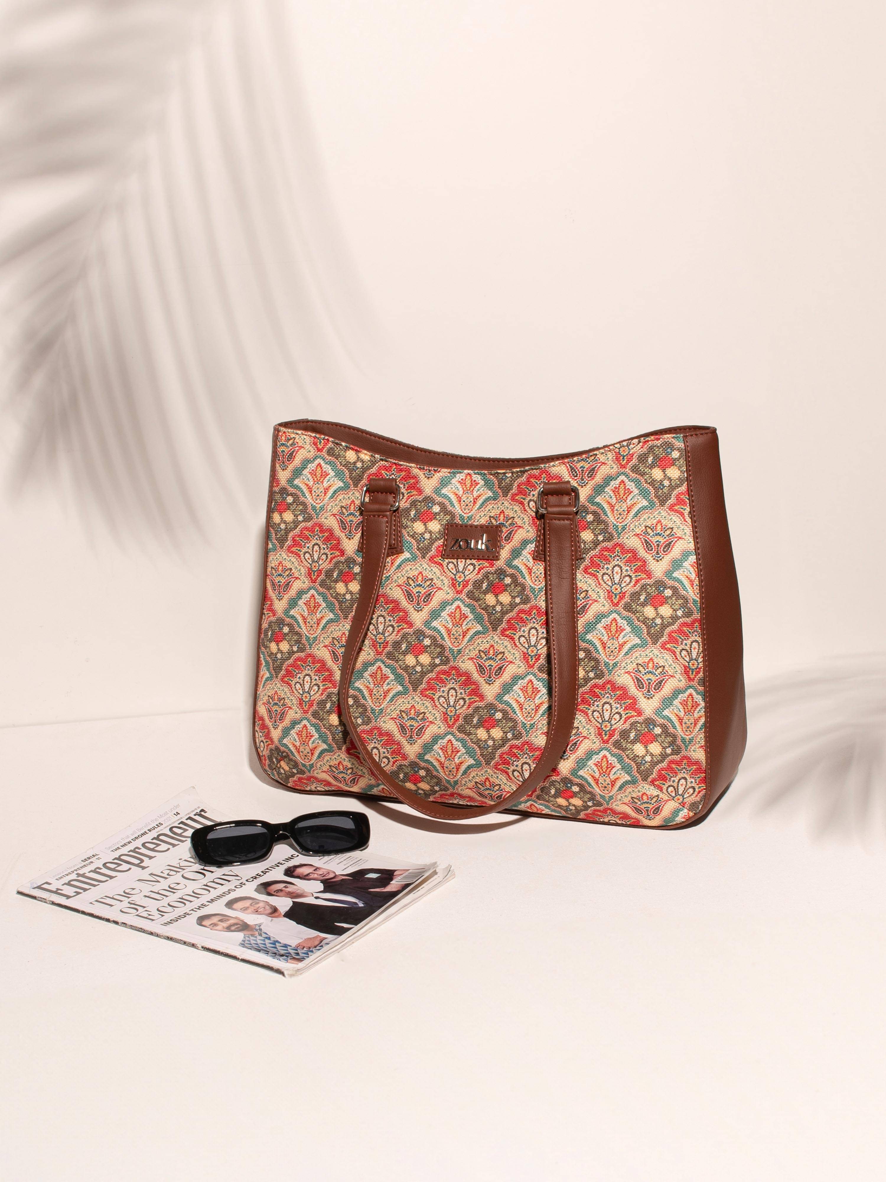     			Zouk Shoulder Bag Jute Set of 1 ( Multicolor )