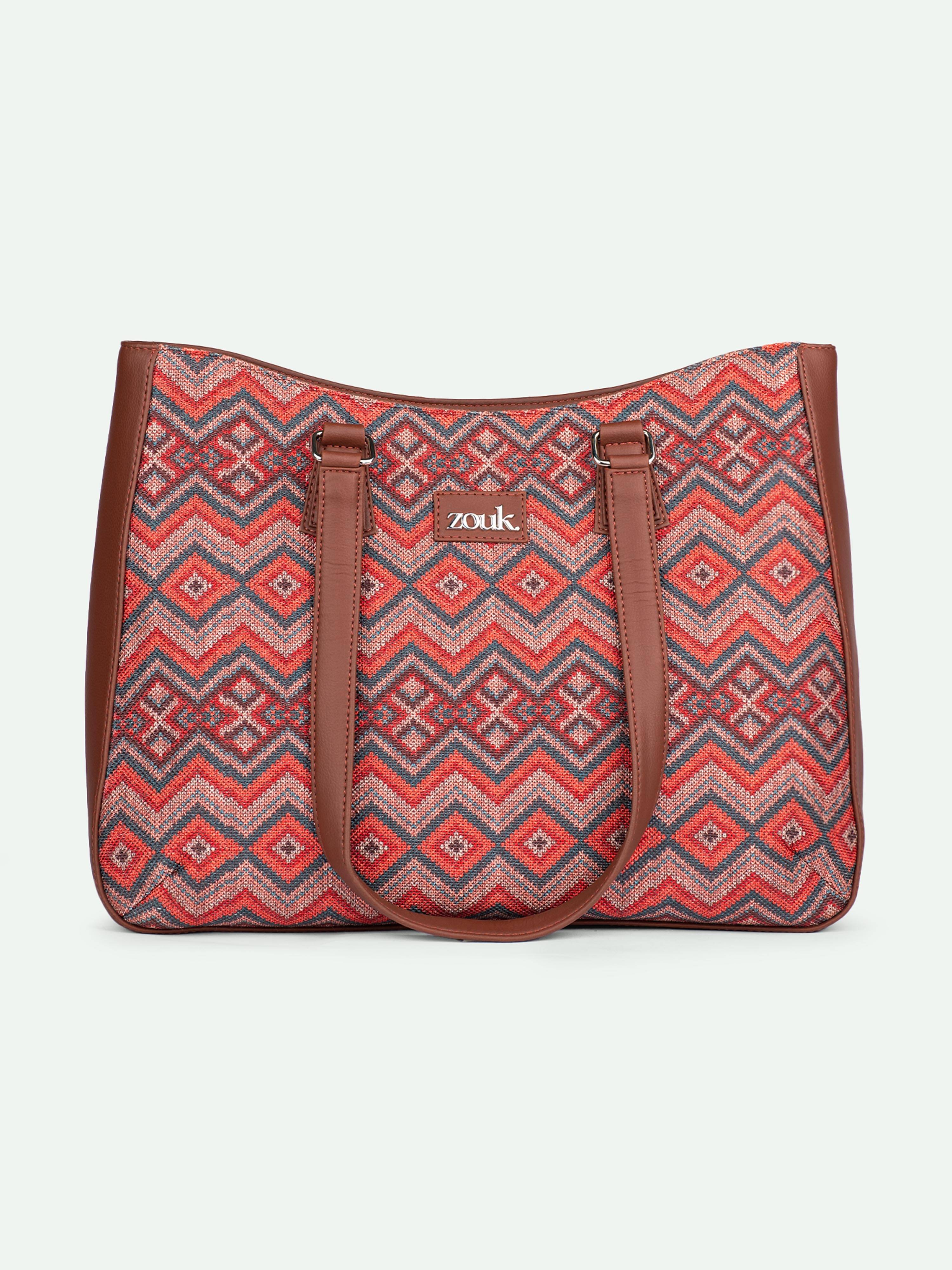     			Zouk Shoulder Bag Jute Set of 1 ( Multicolor )
