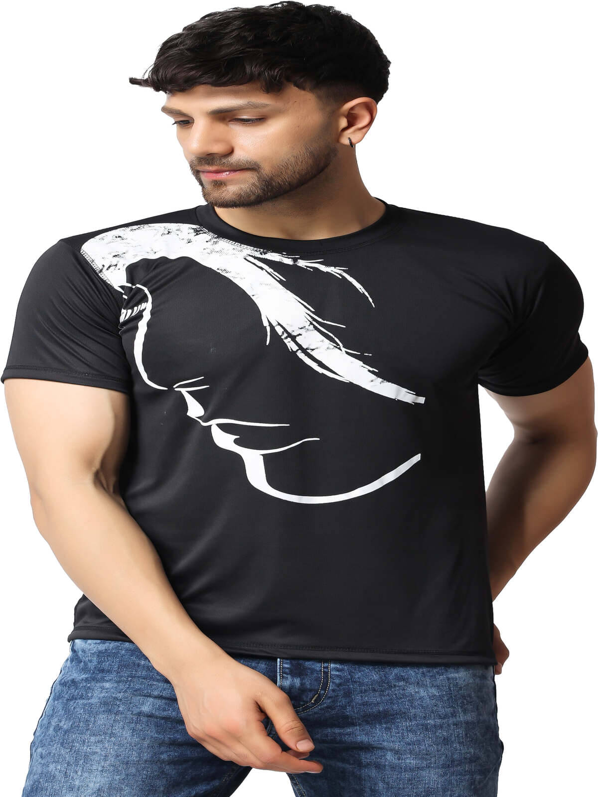     			yellow tree Pack of 1 Polyester Regular Fit Men's T-Shirt ( Black )
