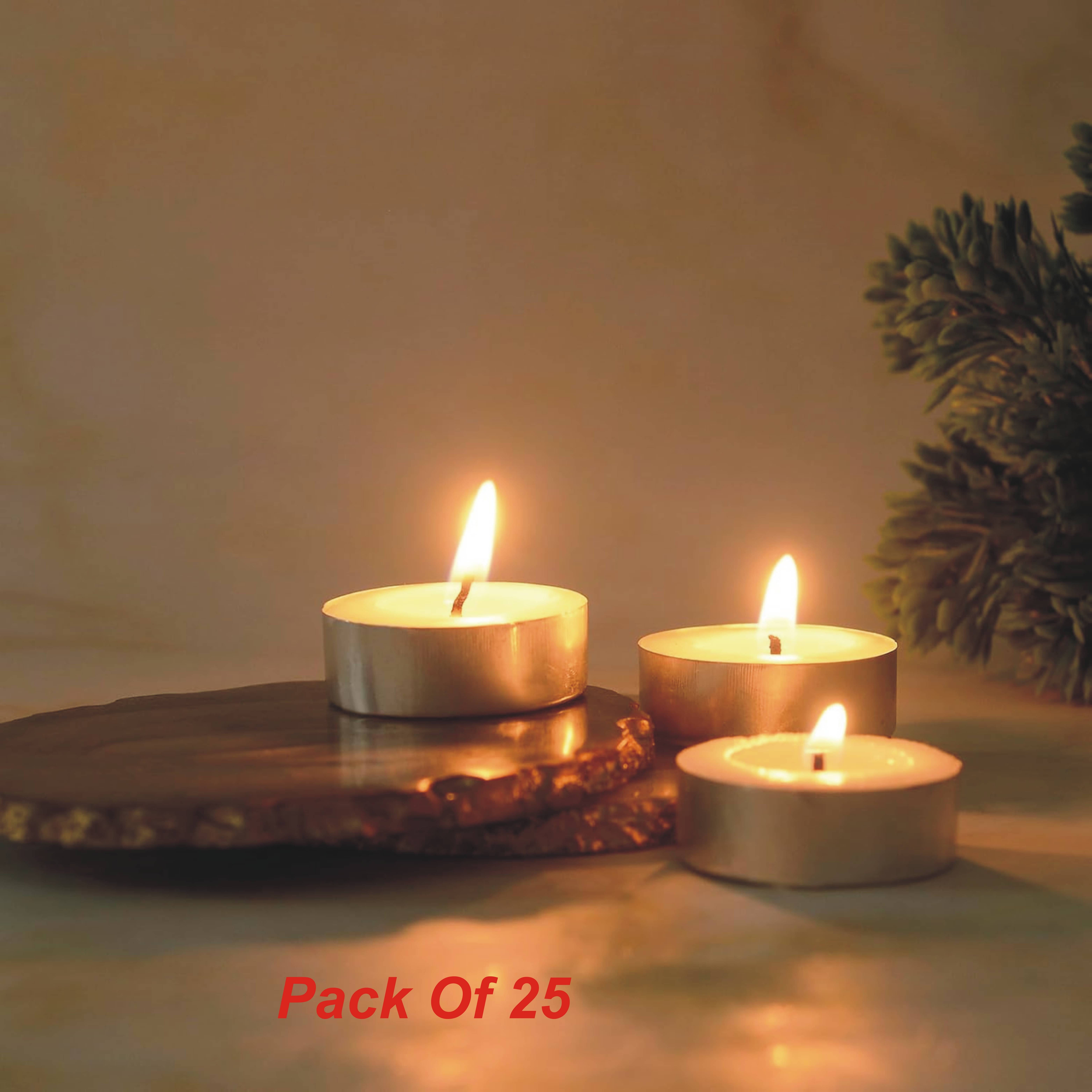     			AFAST White Unscented Wax Tea Light Candle 3 cm ( Pack of 25 )