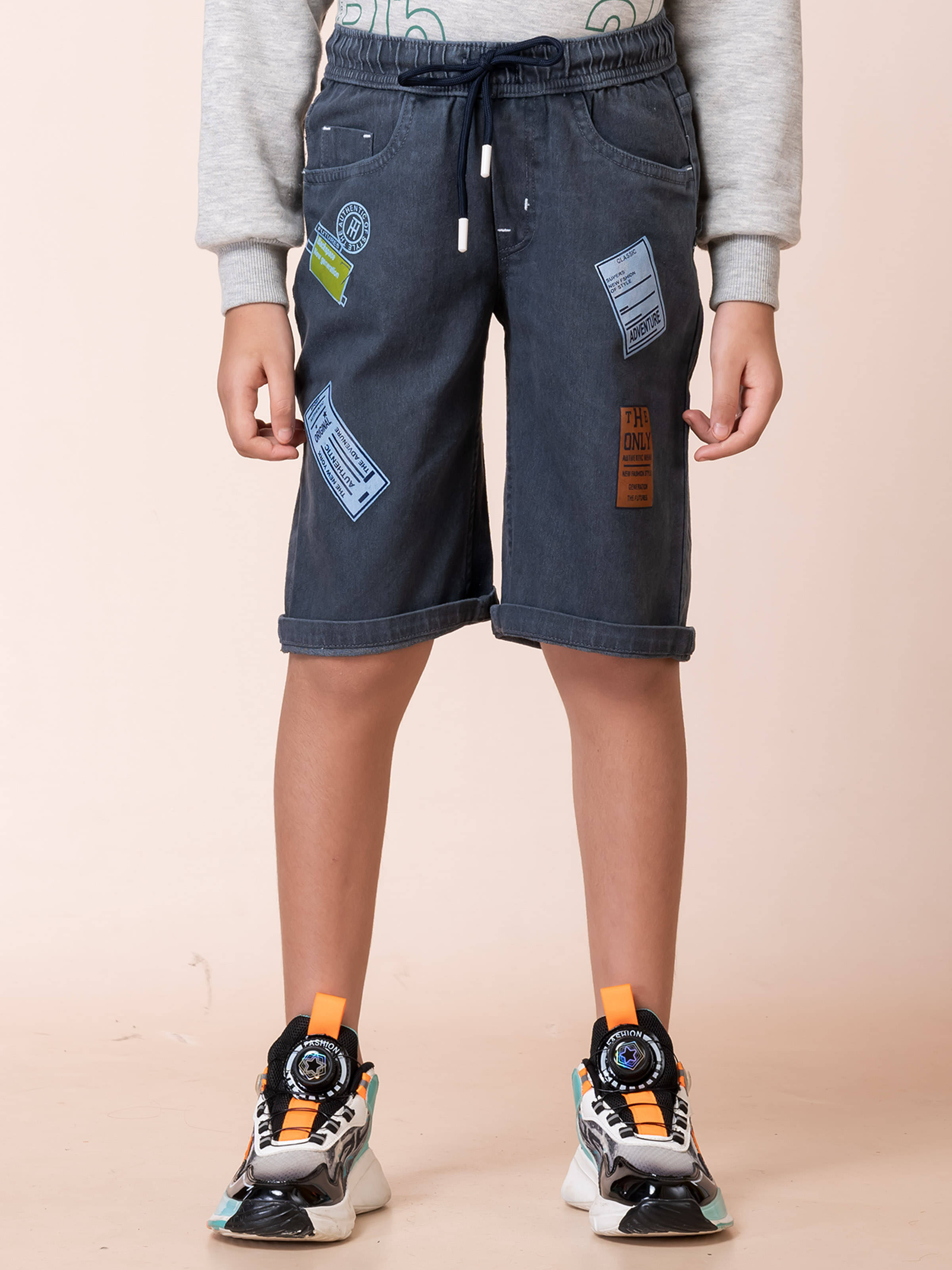     			Aflash Pack of 1 Cotton Three-Fourth For Boys ( Grey )