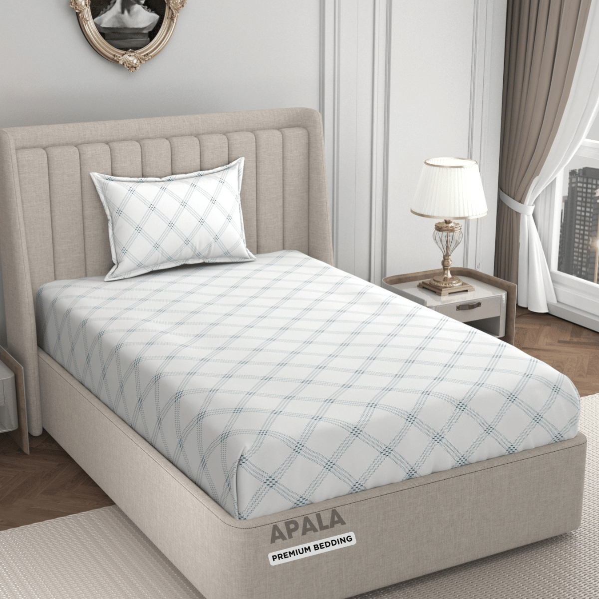     			Apala Microfiber 1 Single Bedsheet with 1 Pillow Cover ( Off White )