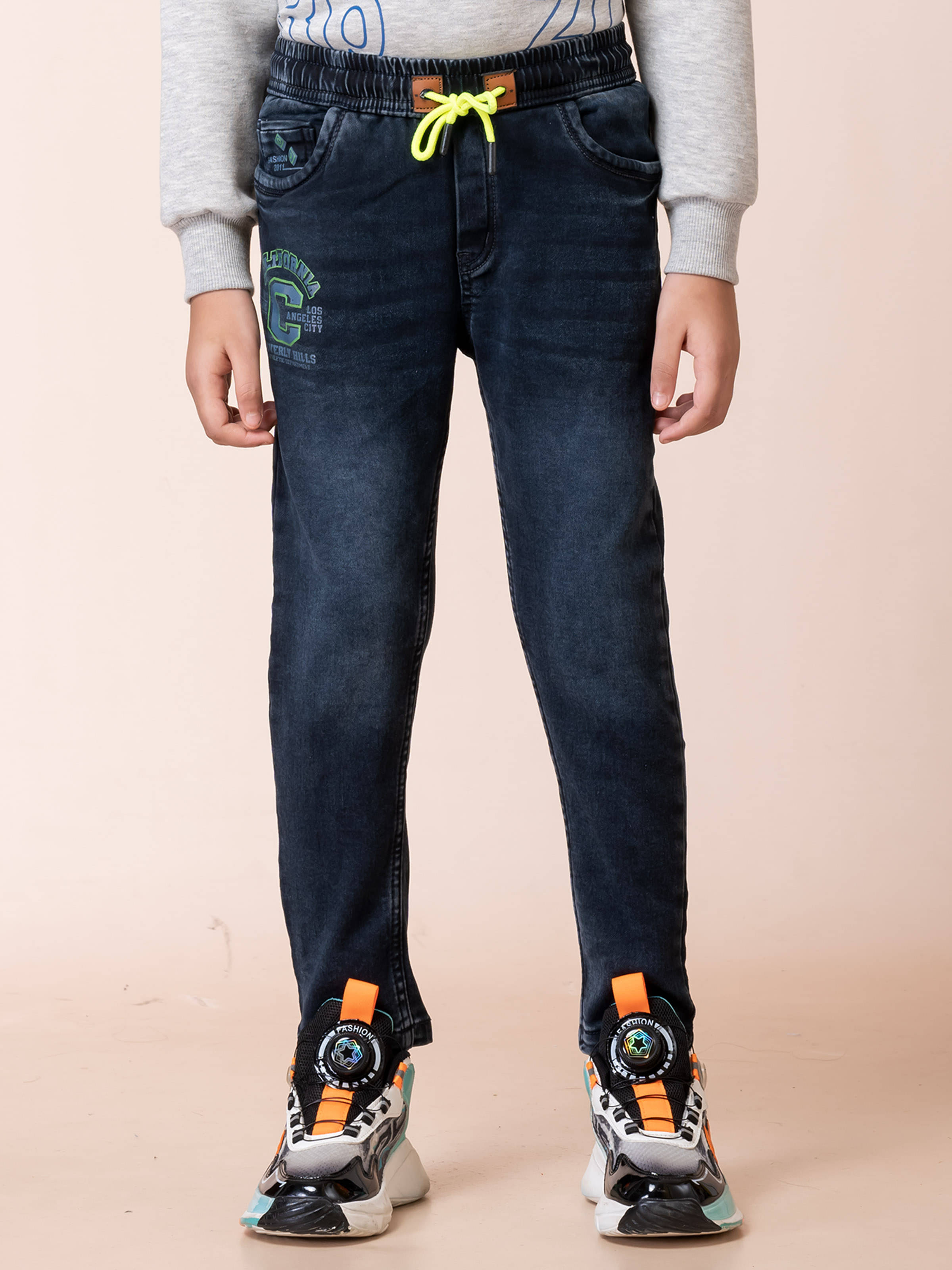     			Aflash Pack of 1 Boys Cotton Blend Jeans ( Black )