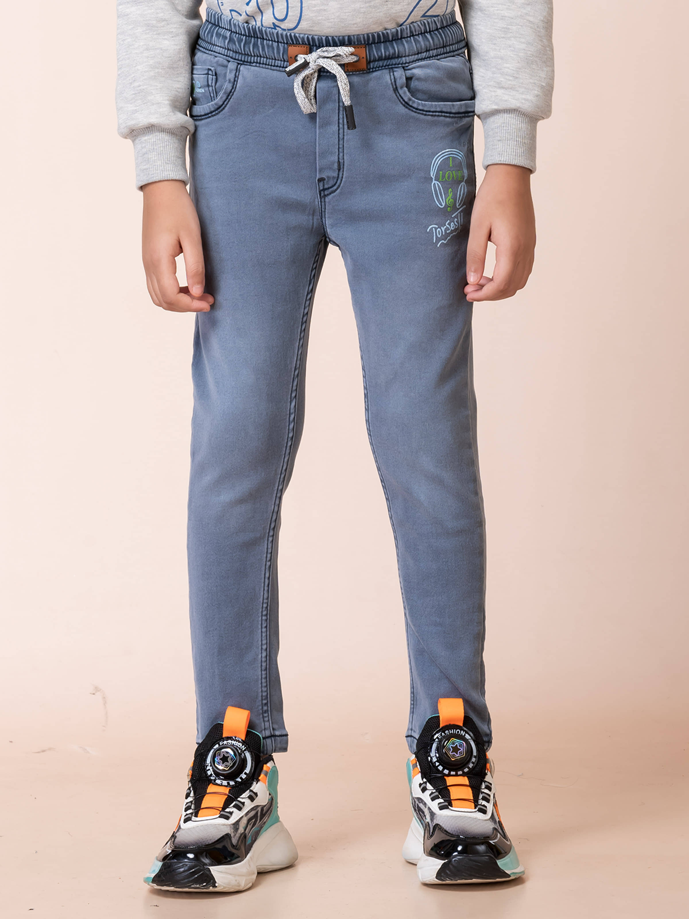 Aflash Pack of 1 Boys Cotton Blend Jeans ( Gray ) - Jeans | Buy online on ZillyBuy