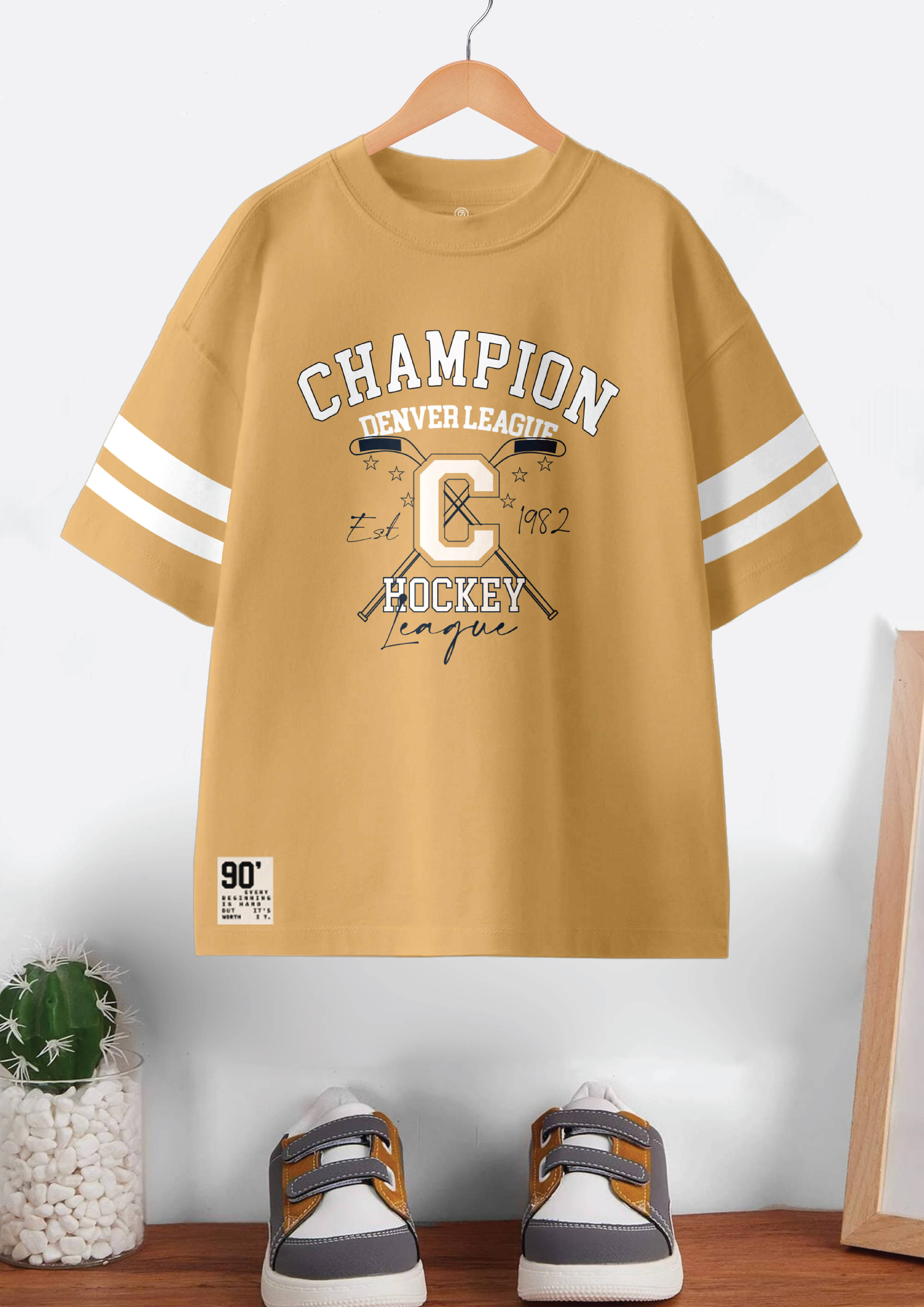     			CODEZ Pack of 1 Boys Cotton T-Shirt ( Beige )