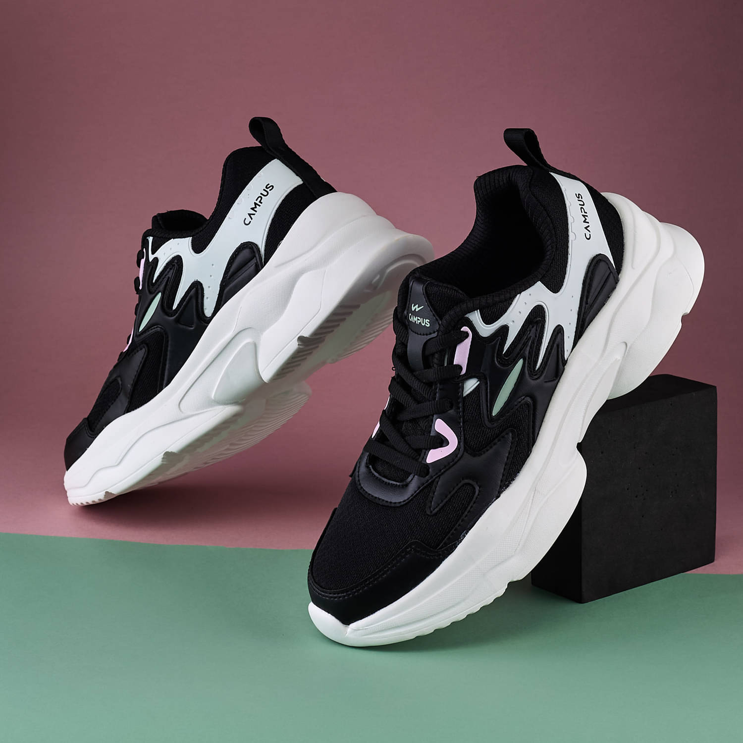    			Campus Black Women's Sneakers