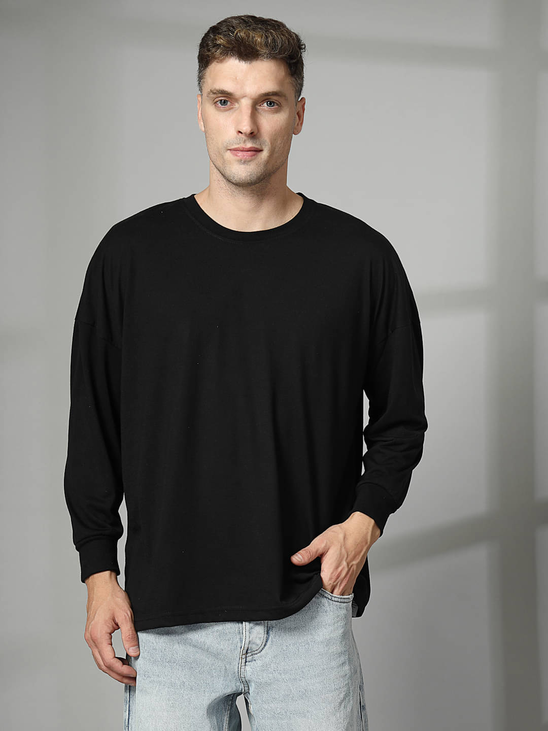 Chkokko Pack of 1 Cotton Blend Oversized Fit Men's T-Shirt ( Black ) Chkokko Pack of 1 Cotton Blend Oversized Fit Men's T-Shirt ( Black )