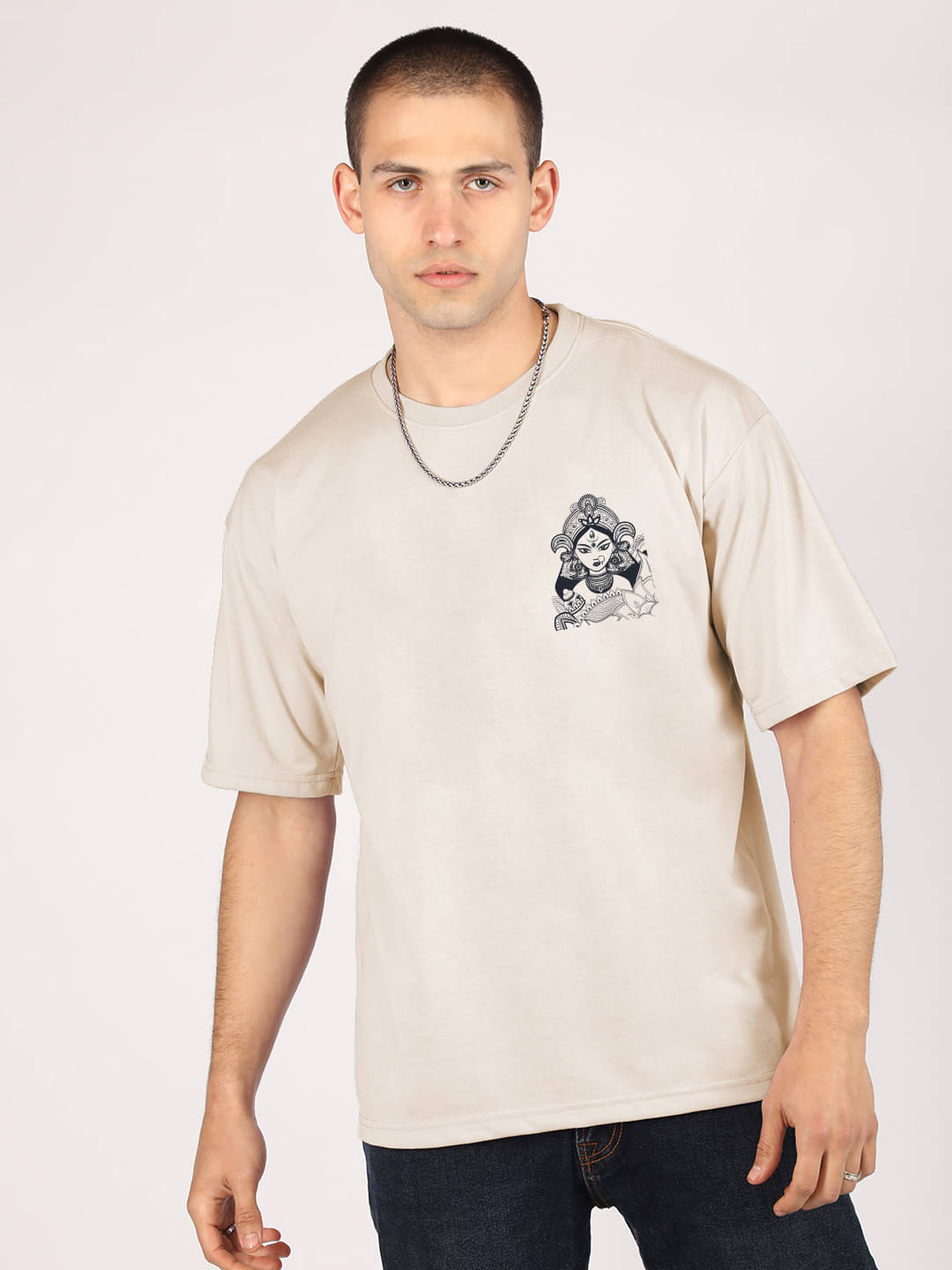     			Chkokko Pack of 1 Cotton Blend Regular Fit Men's T-Shirt ( Beige )