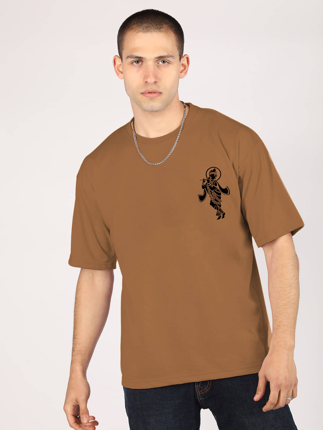 Chkokko Pack of 1 Cotton Blend Regular Fit Men's T-Shirt ( Brown ) Chkokko Pack of 1 Cotton Blend Regular Fit Men's T-Shirt ( Brown )