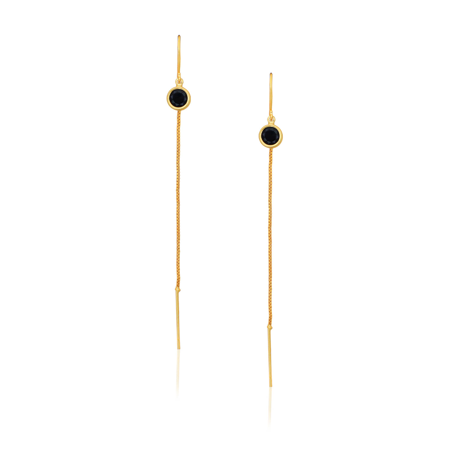     			Drashti Collection Black Ear Chain Earrings ( Pack of 1 )