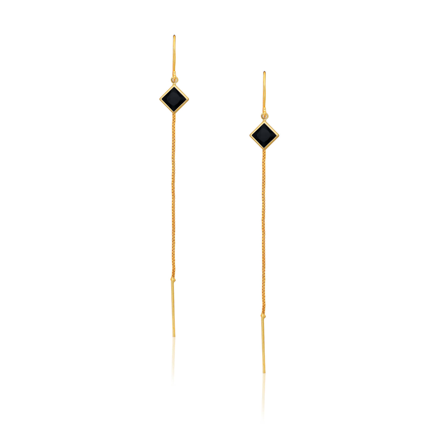     			Drashti Collection Black Ear Chain Earrings ( Pack of 1 )