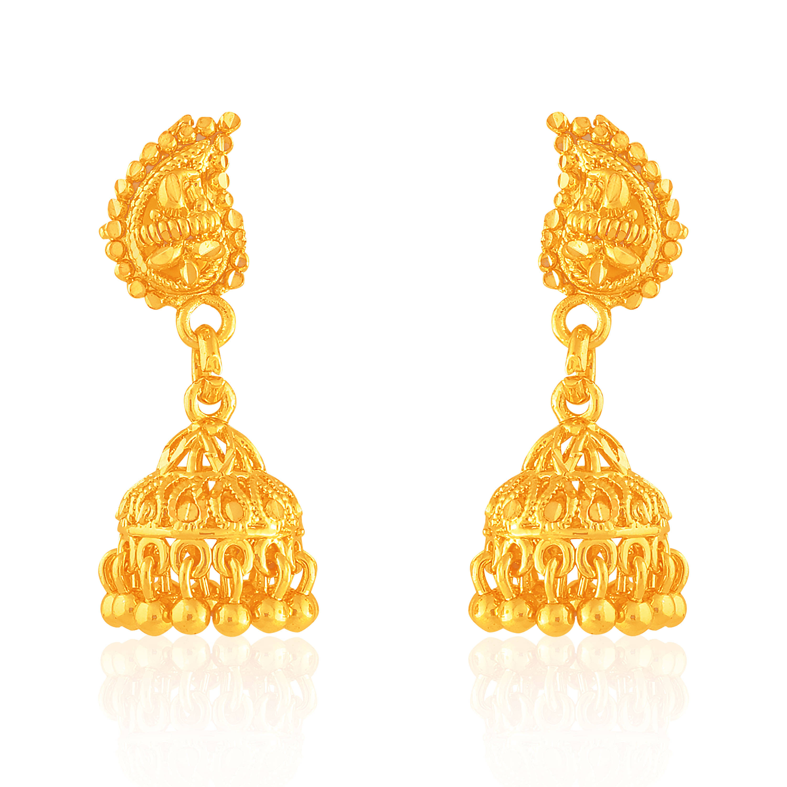     			Drashti Collection Golden Jhumki Earrings ( Pack of 1 )