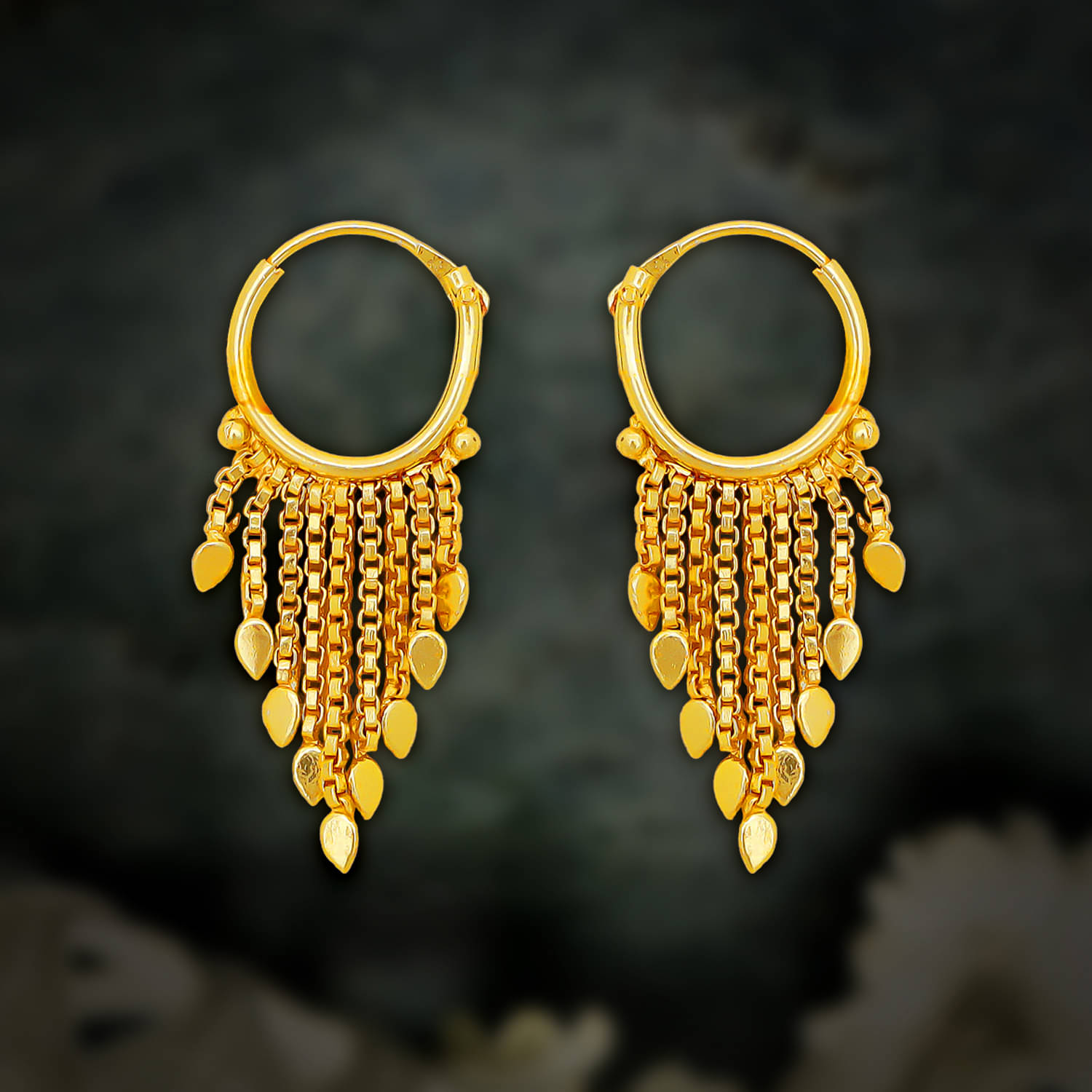     			Drashti Collection Golden Jhumki Earrings ( Pack of 1 )
