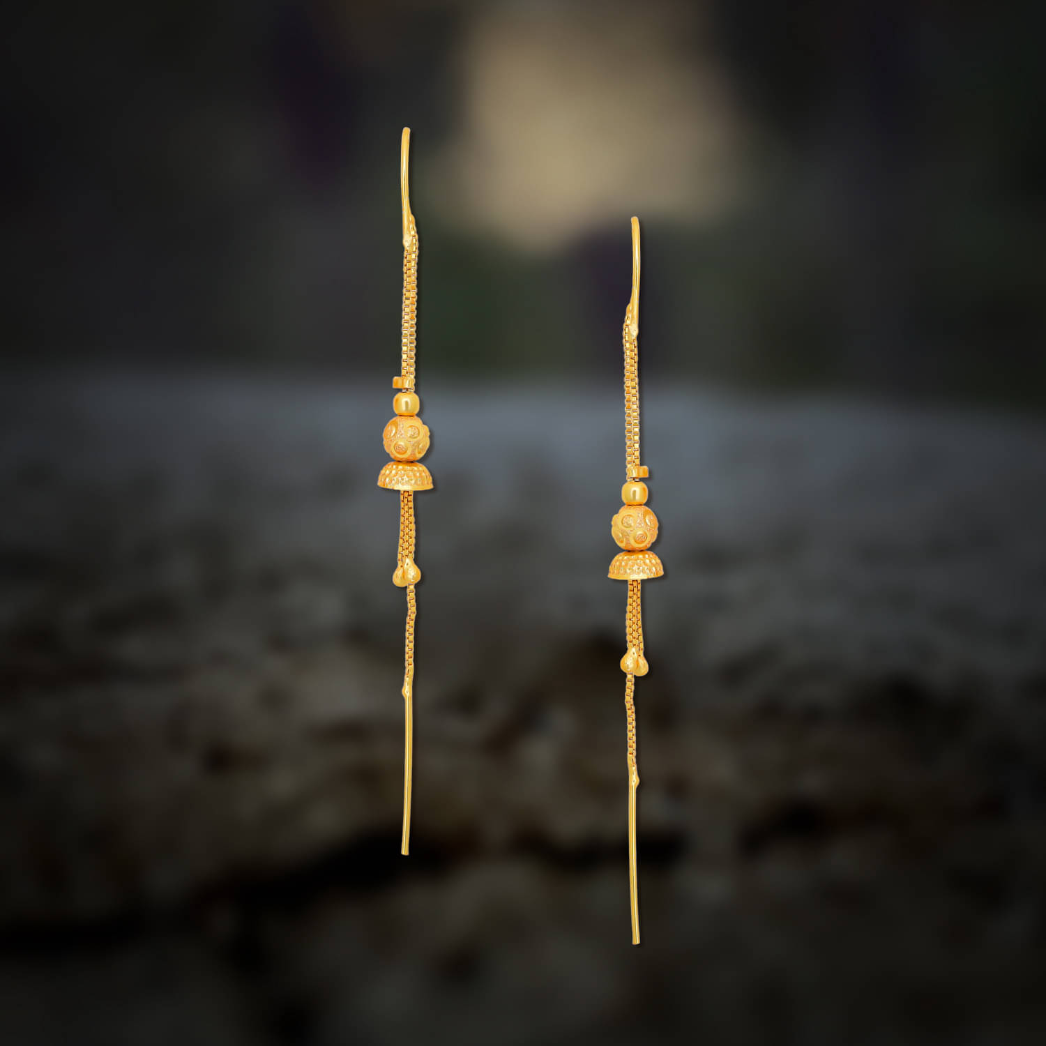    			Drashti Collection Golden Jhumki Earrings ( Pack of 1 )