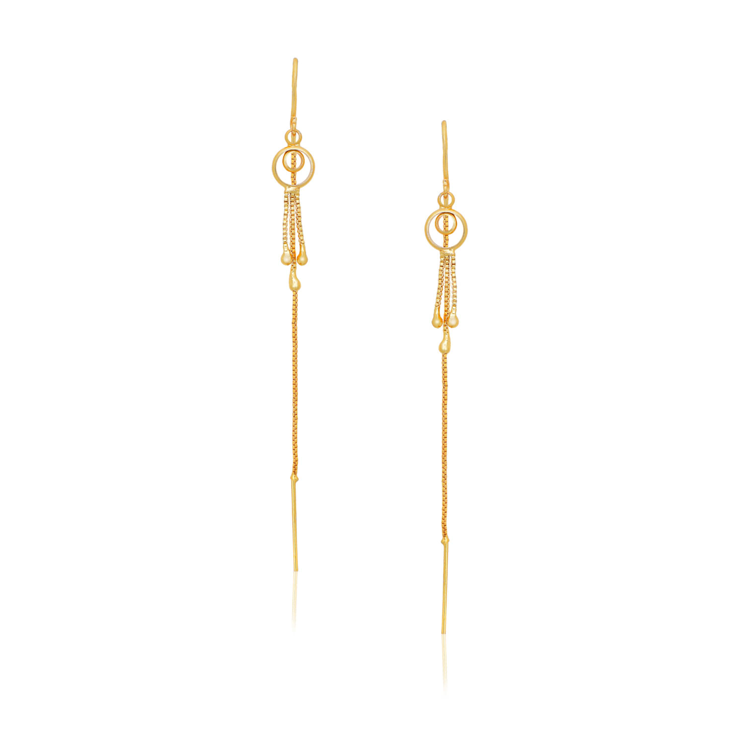     			Drashti Collection Golden Jhumki Earrings ( Pack of 1 )