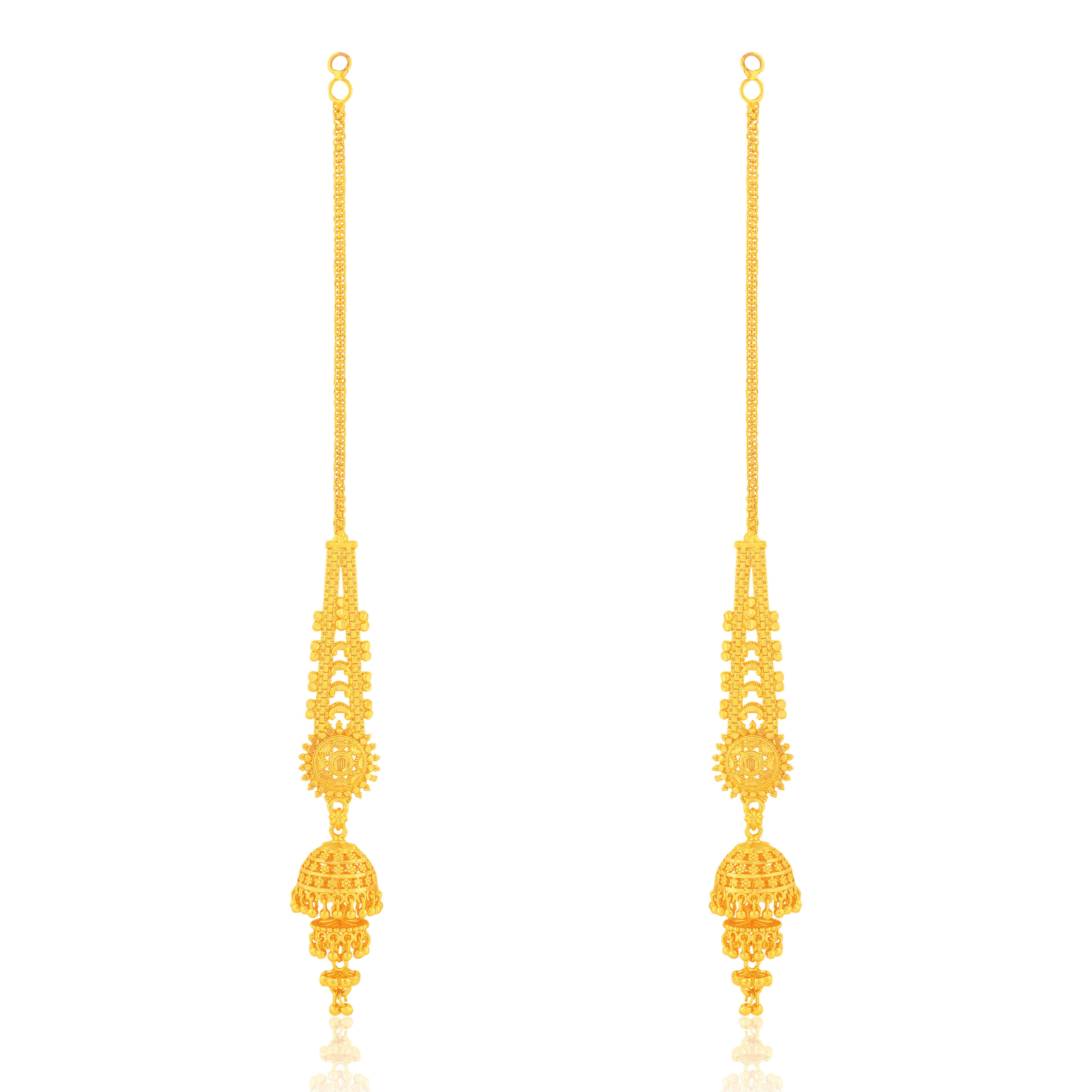     			Drashti Collection Golden Stud Earrings ( Pack of 1 )