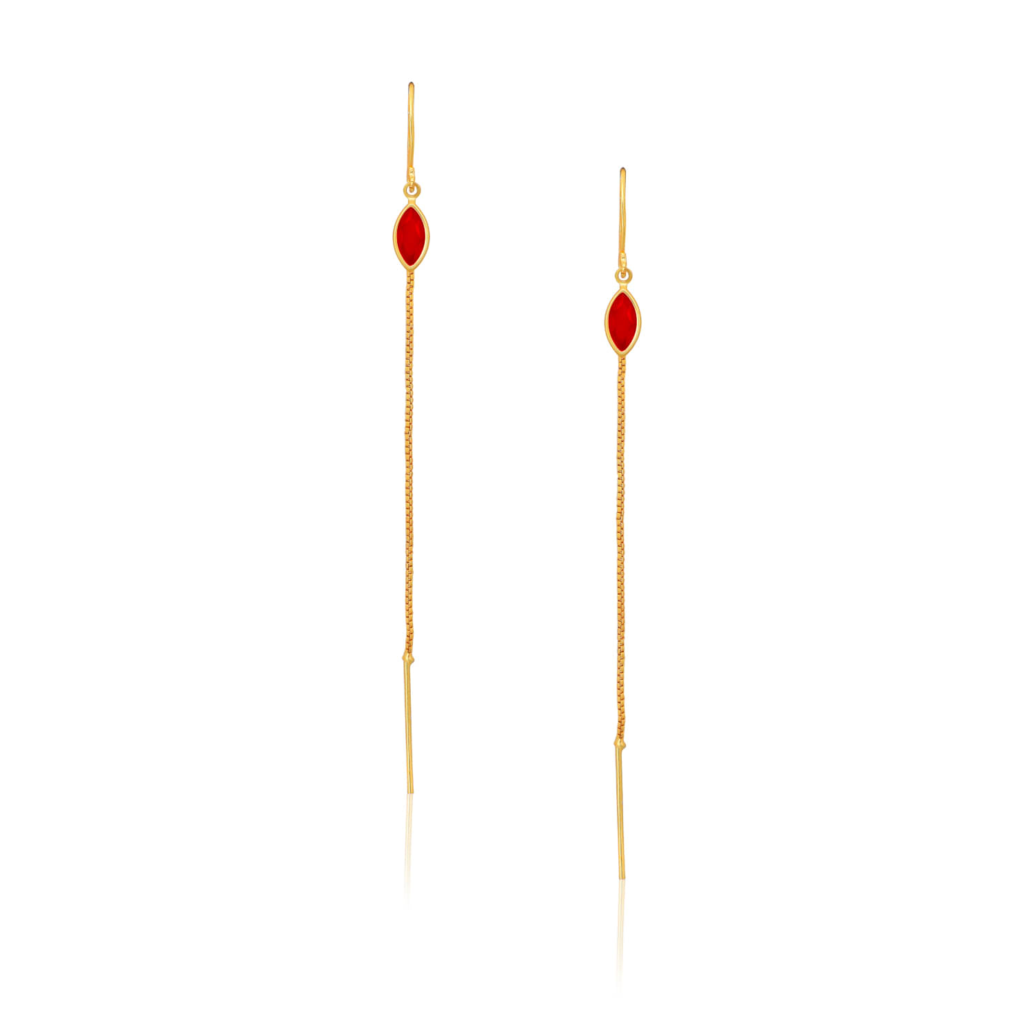     			Drashti Collection Red Drop Earrings ( Pack of 1 )