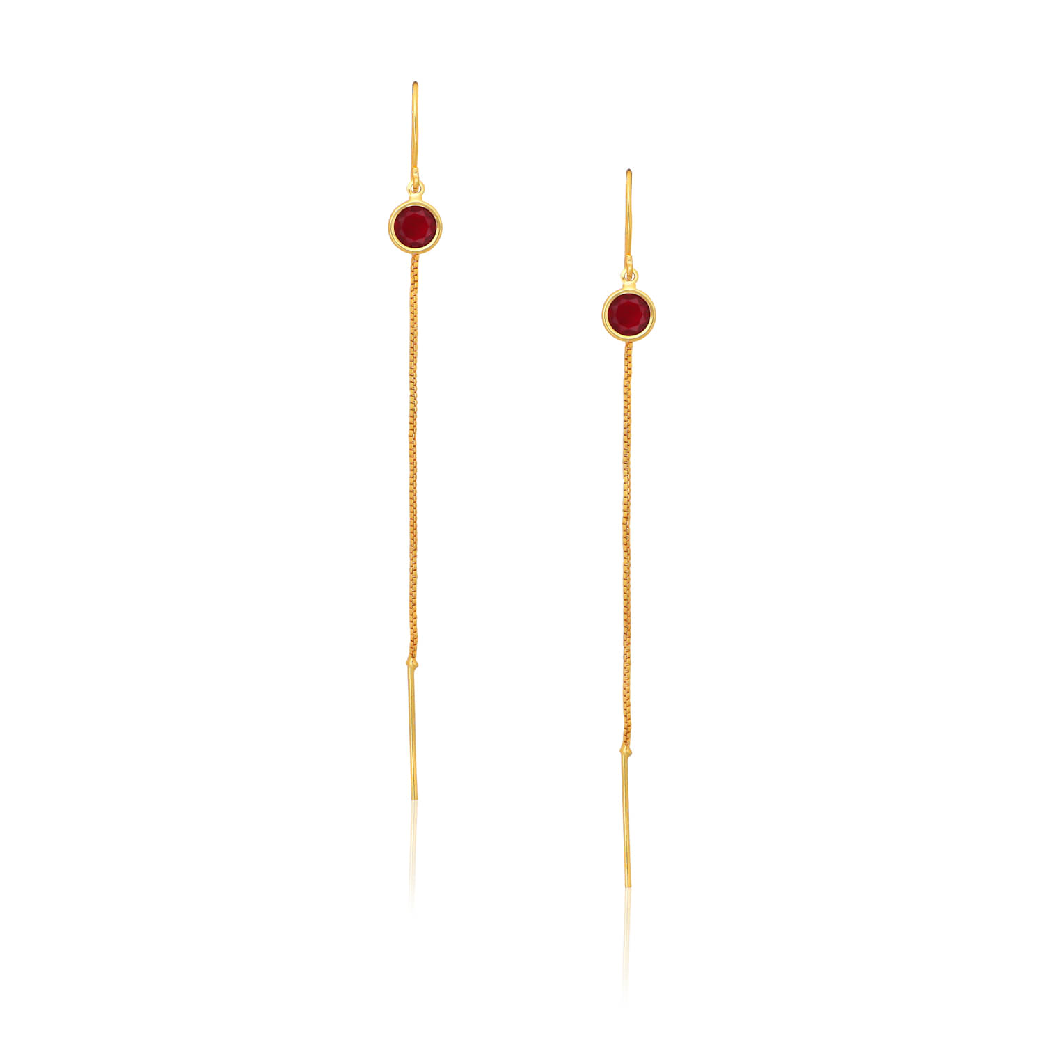     			Drashti Collection Red Ear Chain Earrings ( Pack of 1 )