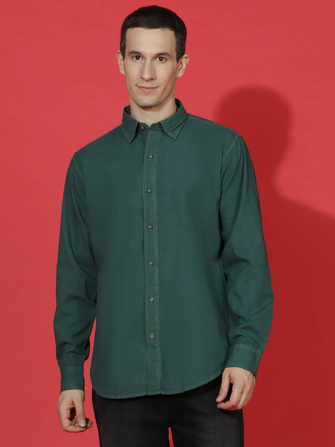 EPPE Denim Regular Fit Solids Full Sleeves Men's Casual Shirt - Green ( Pack of 1 ) EPPE Denim Regular Fit Solids Full Sleeves Men's Casual Shirt - Green ( Pack of 1 )