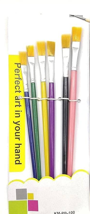 Eclet 6 Pcs Different Size Paint Brush Set (Flat) E Eclet 6 Pcs Different Size Paint Brush Set (Flat) E