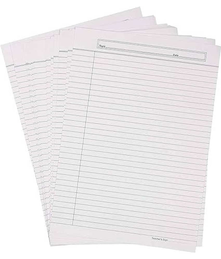 Eclet 90 GSM A4 Ruled Thick White Project Sheets (100 Sheets, Both Side Ruled) for Project/Assignment/Practical/Homework.B - Stationery | Buy online on ZillyBuy