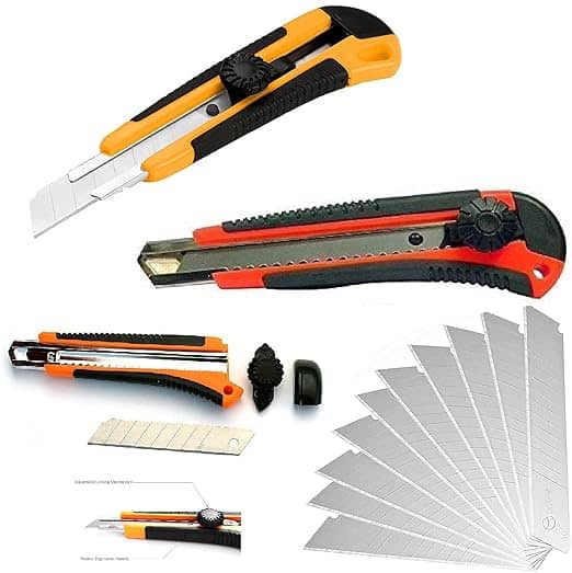 Eclet Heavy Duty 18 mm Cutter Knife with 10 Replacement Blades