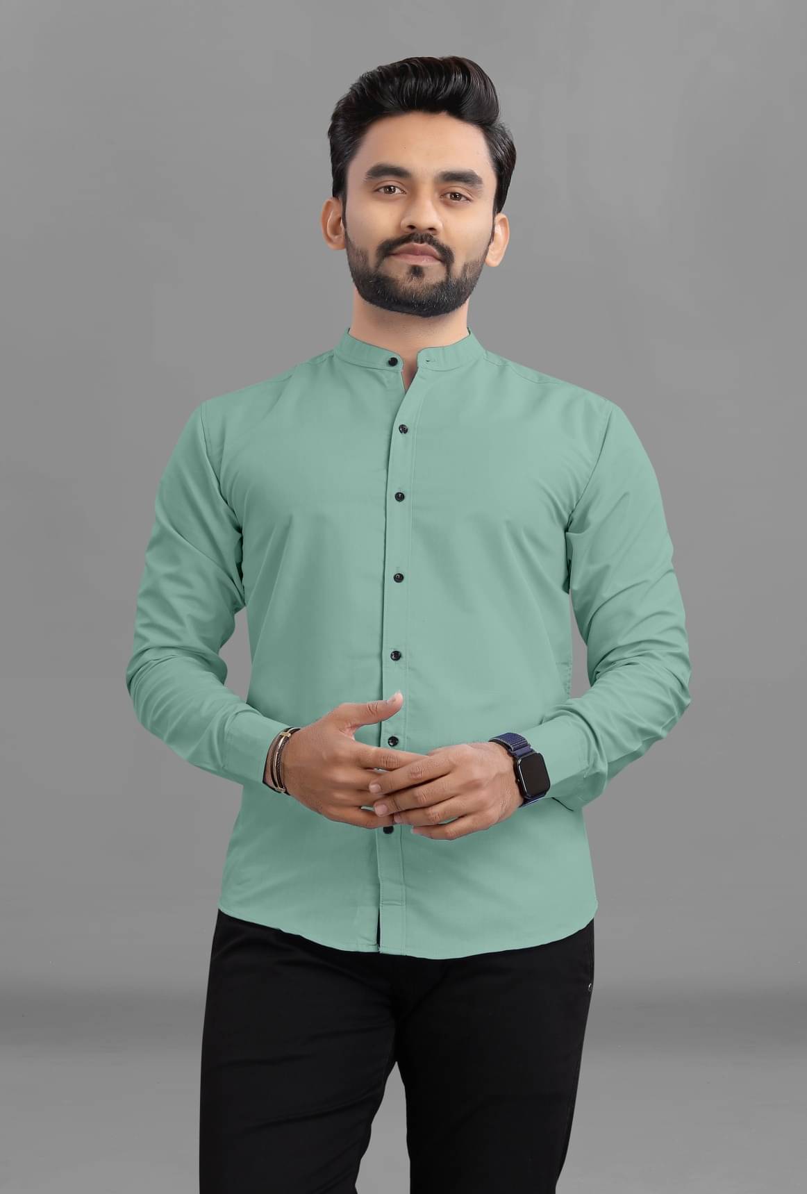     			Ethnic Trendz Cotton Blend Regular Fit Solids Full Sleeves Men's Casual Shirt - Lime Green ( Pack of 1 )