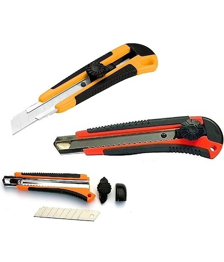 FREEDY Heavy Duty 18 mm Cutter Knife Utility Knife Box Cutters, Utility Knife Retractable, Compact, Extended Use for Heavy Duty Office, Home, Craft Arts (Color as per Availability) - Stationery | Buy online on ZillyBuy