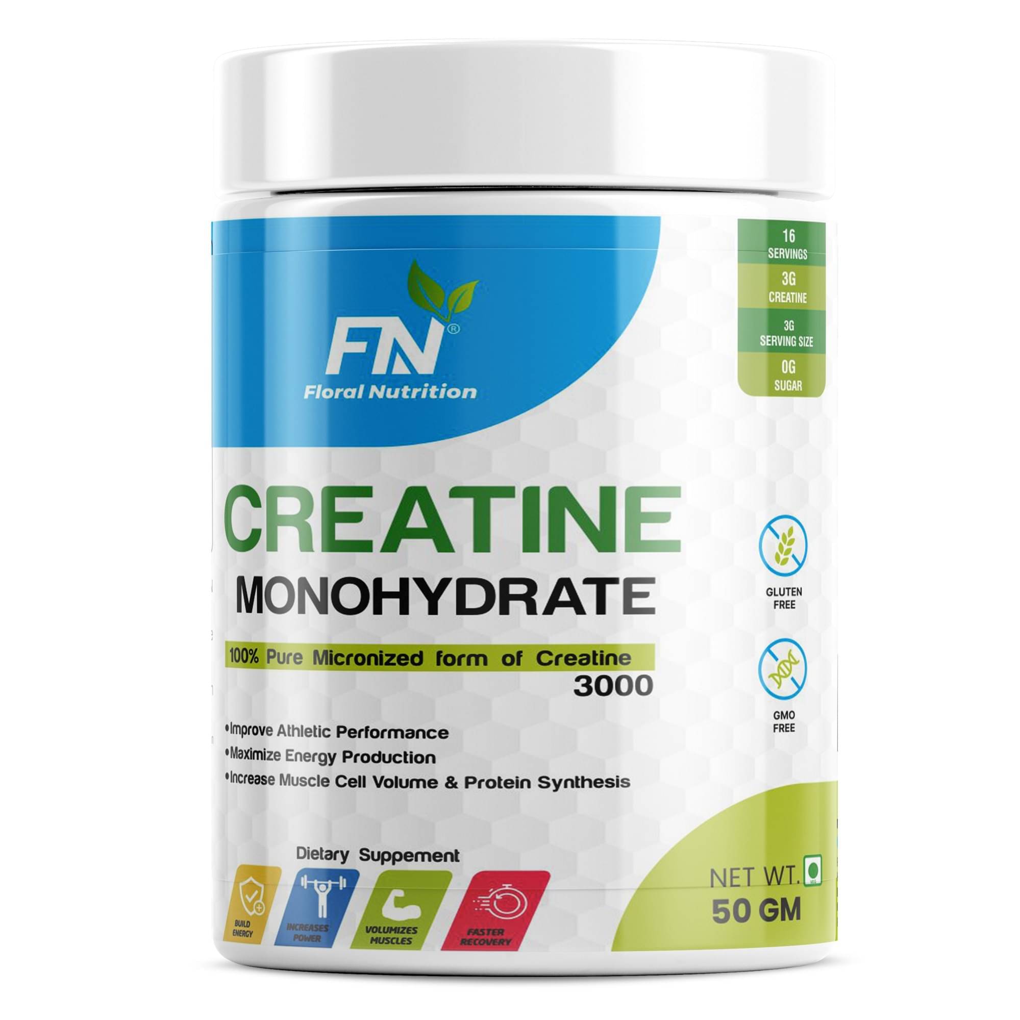     			Floral Nutrition Creatine monohydrate Micronized 3000mg 50 gm