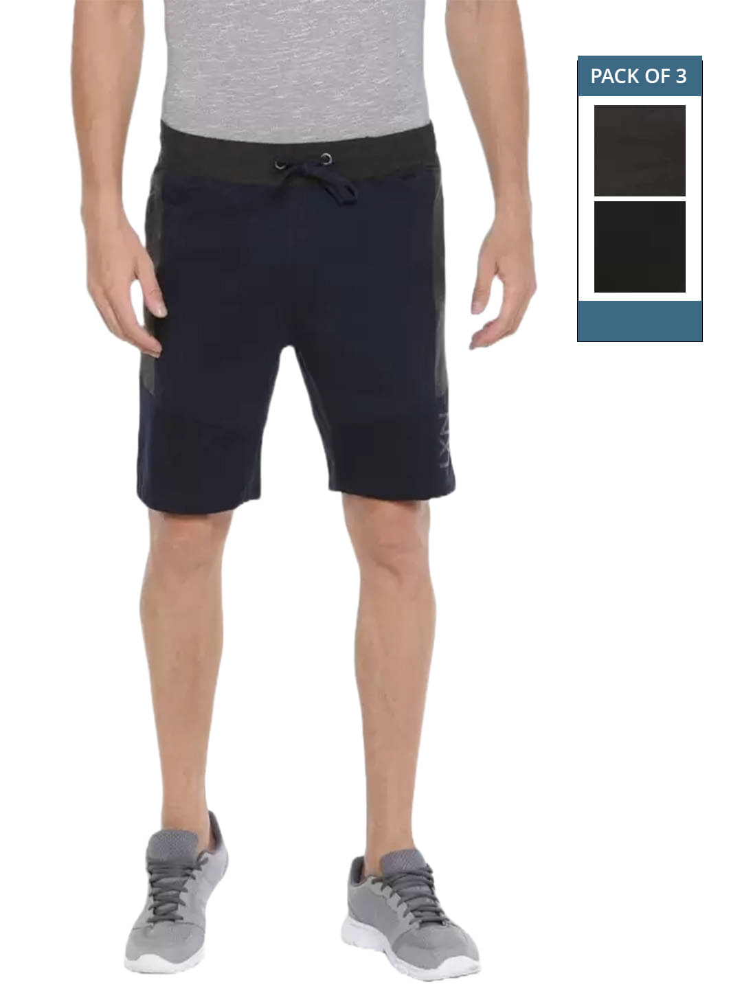 Force NXT Black Cotton Men's Shorts ( Pack of 3 ) Force NXT Black Cotton Men's Shorts ( Pack of 3 )
