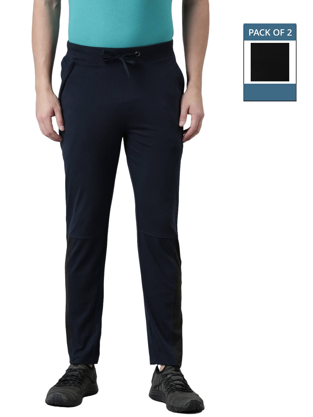 Force NXT Black Cotton Men's Trackpants ( Pack of 2 ) Force NXT Black Cotton Men's Trackpants ( Pack of 2 )