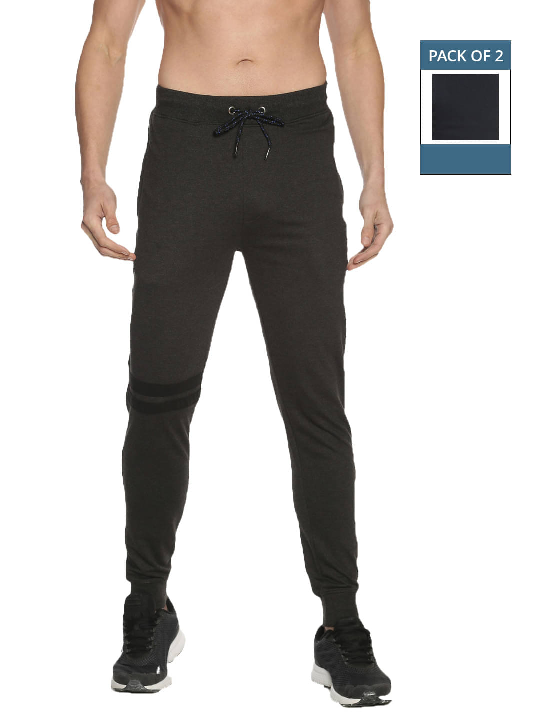     			Force NXT Charcoal Cotton Men's Joggers ( Pack of 2 )