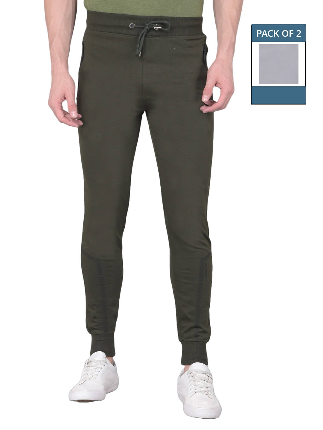     			Force NXT Grey Cotton Men's Joggers ( Pack of 2 )