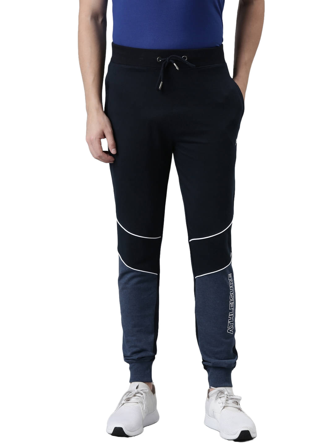     			Force NXT Navy Cotton Men's Joggers ( Pack of 1 )