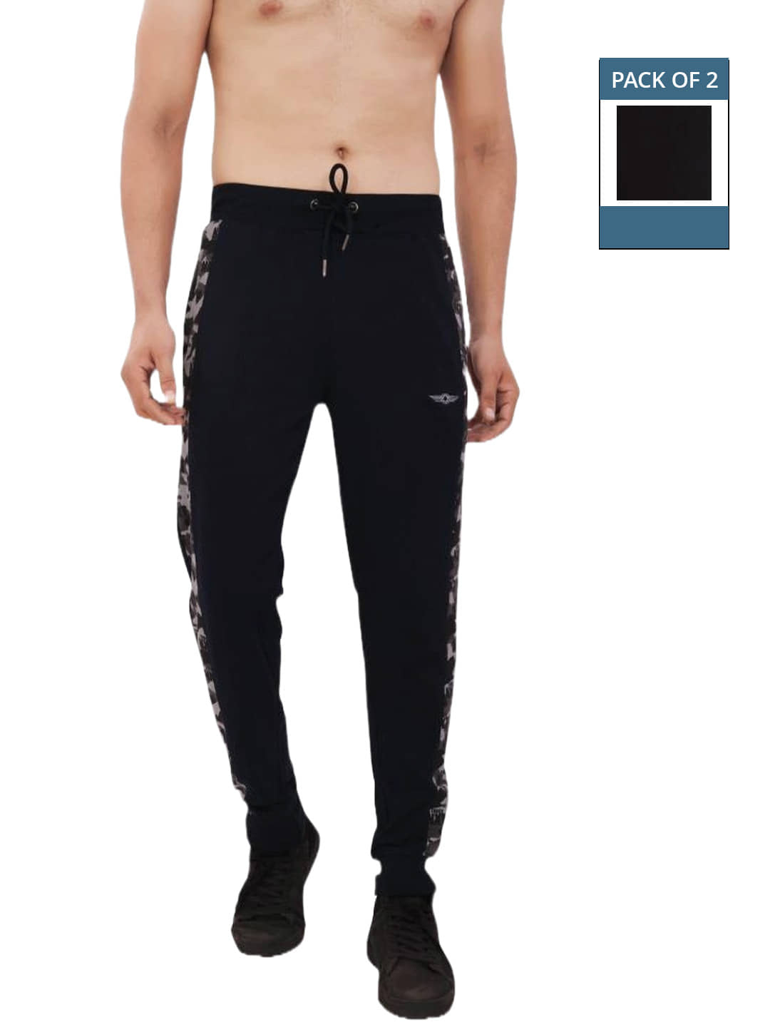 Force NXT Navy Cotton Men's Joggers ( Pack of 2 ) - Track Pants | Buy online on ZillyBuy