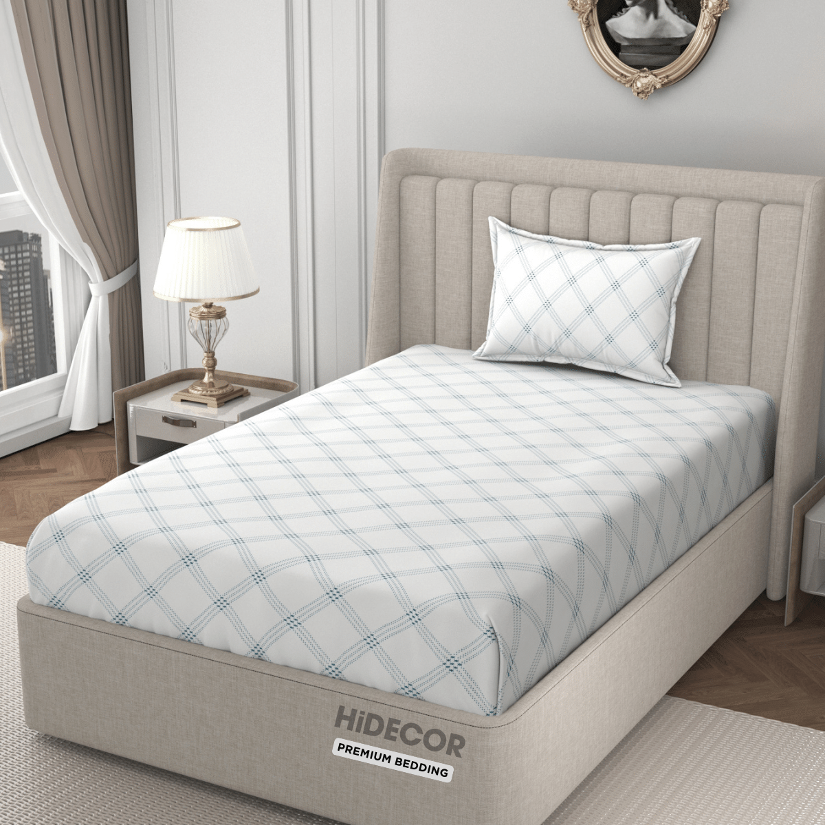 HIDECOR Microfiber 1 Single Bedsheet with 1 Pillow Cover ( Off White ) HIDECOR Microfiber 1 Single Bedsheet with 1 Pillow Cover ( Off White )