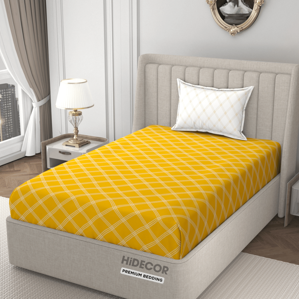 HIDECOR Microfiber 1 Single Bedsheet with 1 Pillow Cover ( Gold ) HIDECOR Microfiber 1 Single Bedsheet with 1 Pillow Cover ( Gold )