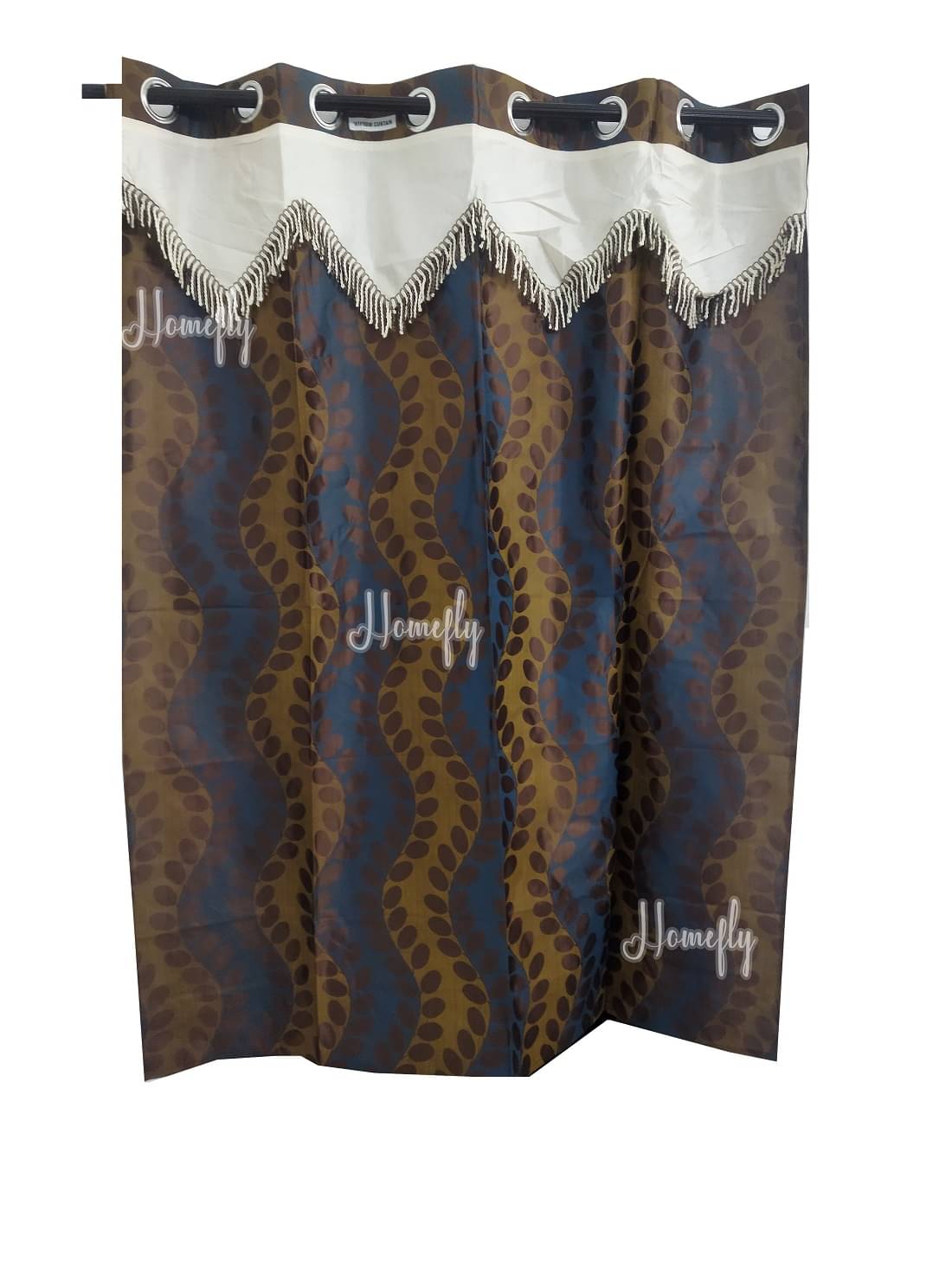 HOMEFLY Floral Transparent Eyelet Curtain 5 ft ( Pack of 1 ) - Brown     			HOMEFLY Floral Transparent Eyelet Curtain 5 ft ( Pack of 1 ) - Brown