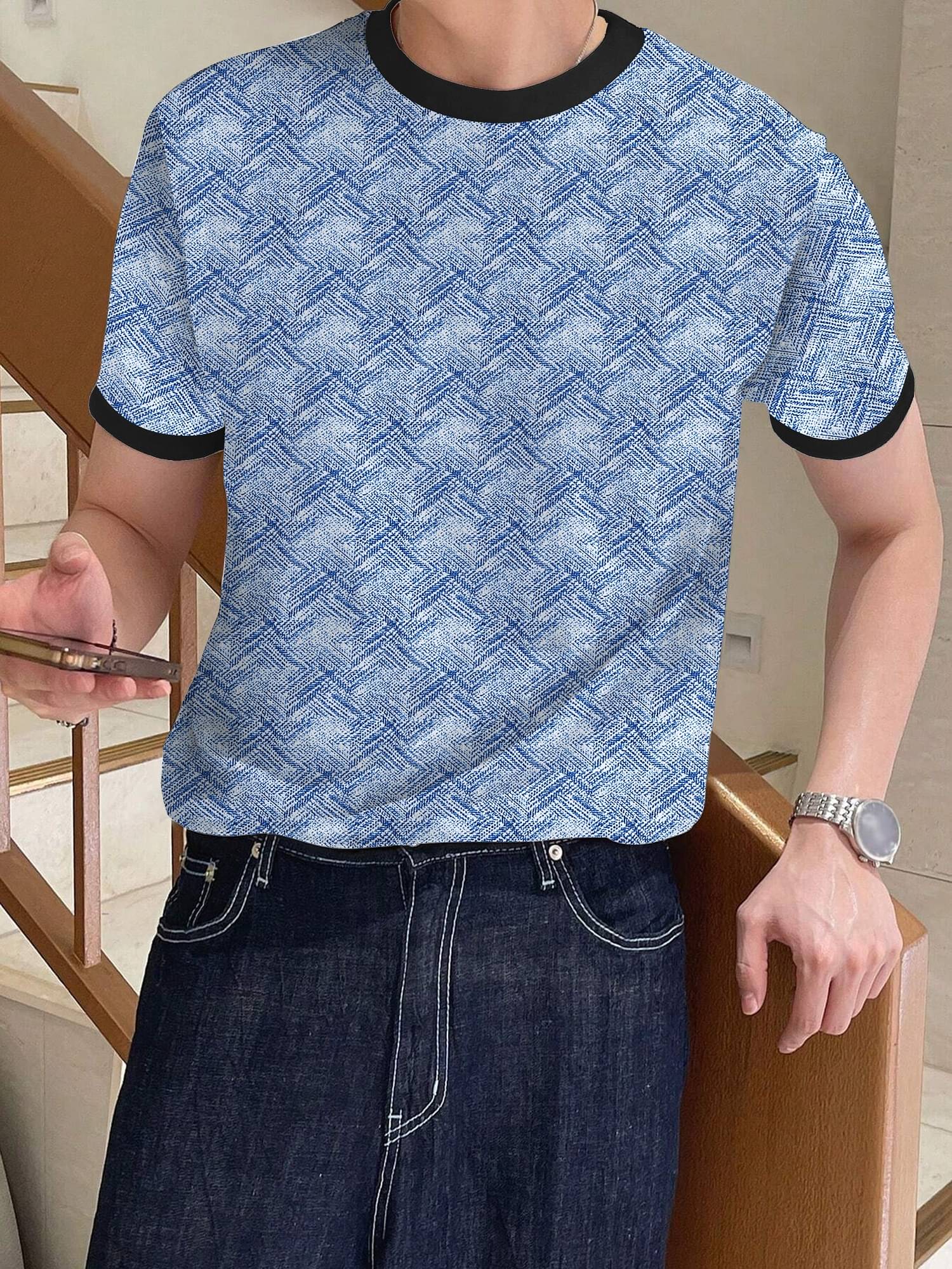 KAJARU Pack of 1 Polyester Regular Fit Men's T-Shirt ( Light Blue )     			KAJARU Pack of 1 Polyester Regular Fit Men's T-Shirt ( Light Blue )