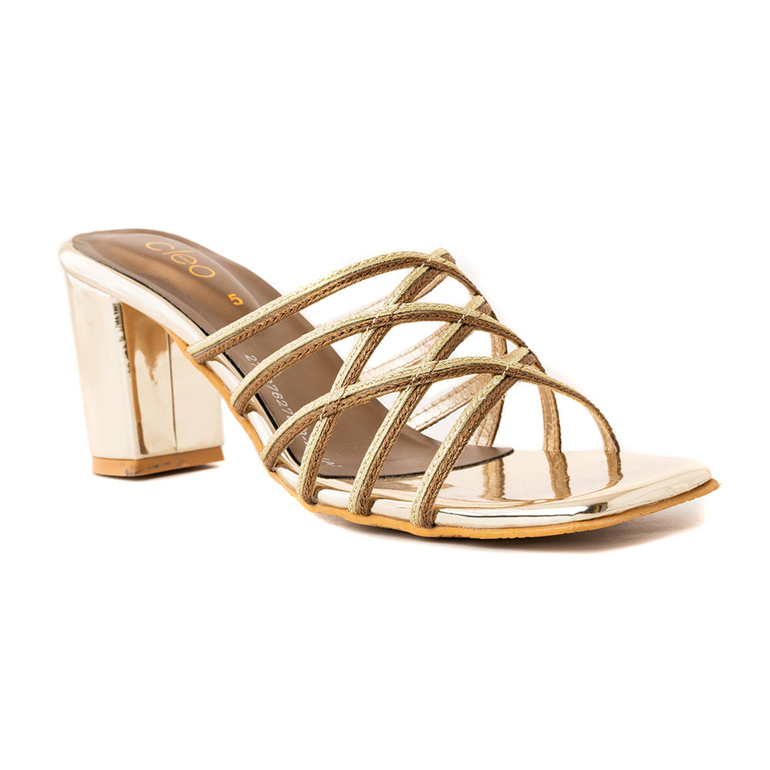 KHADIM Gold Women's Slip On Heels KHADIM Gold Women's Slip On Heels