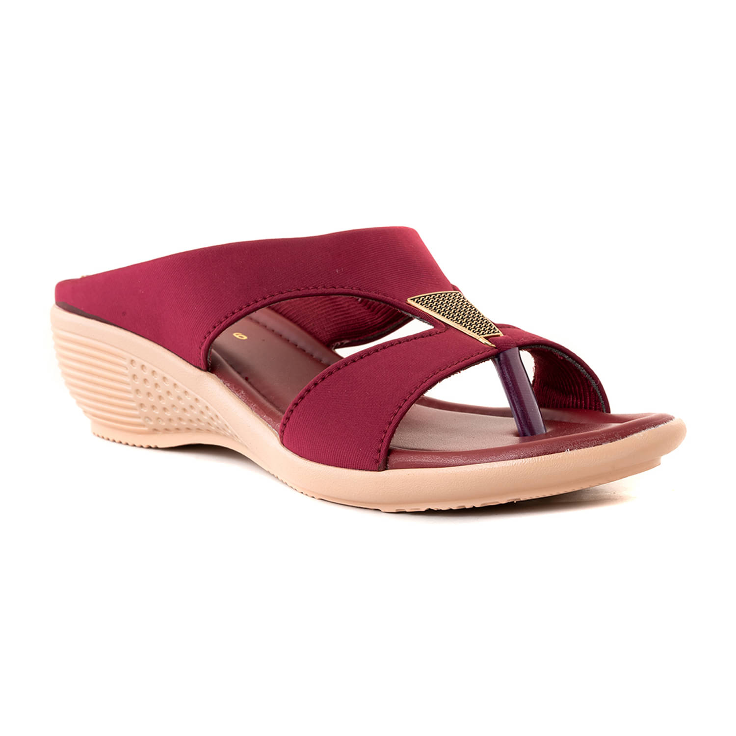     			KHADIM Magenta Women's Slip On Heels