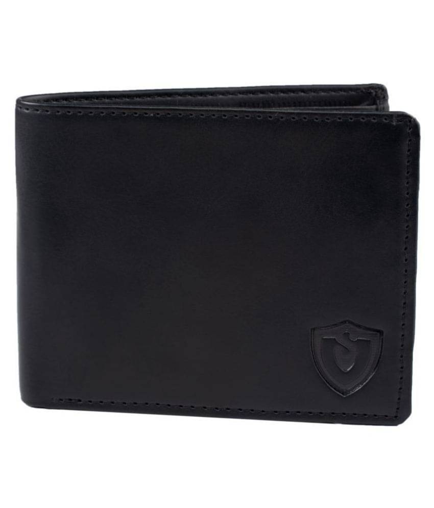     			Keviv Black Leather Men's Coin Pouch,Two Fold Wallet ( Pack of 1 )