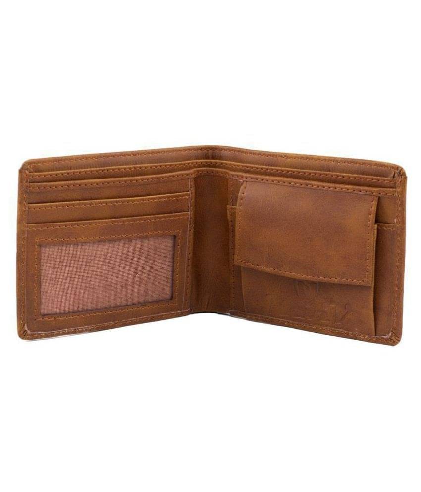    			Keviv Tan Leather Men's Two Fold Wallet ( Pack of 1 )